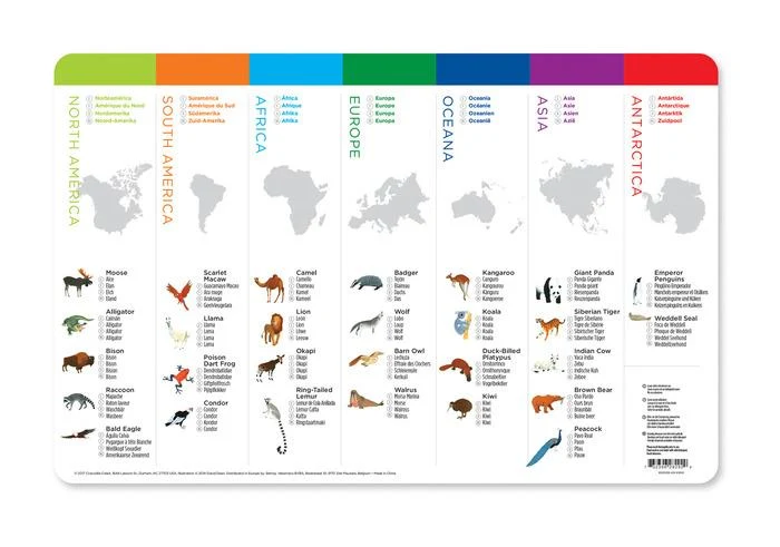 Crocodile Creek Placemat World Animals / Crocodile Creek napperon Animaux du monde